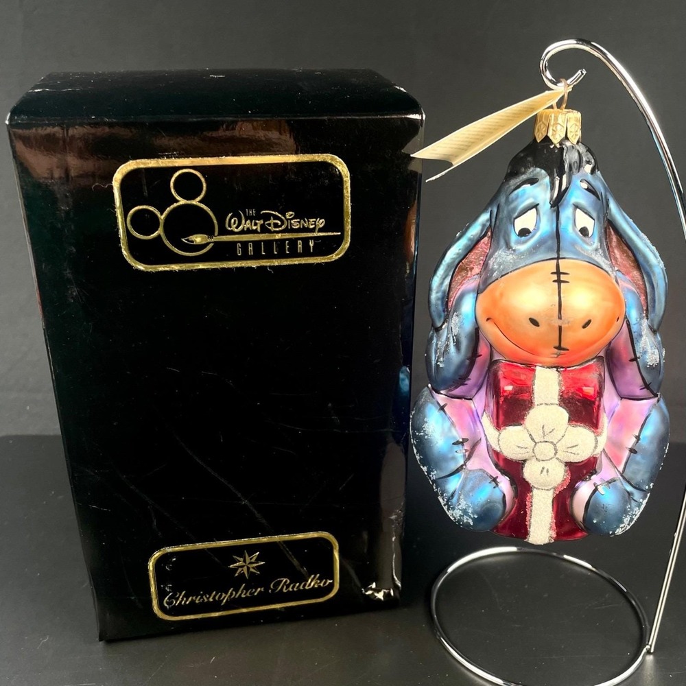 Christopher Radko Disney Eeyore Pooh Ornament 1997 w/ Hang Tag Vintage Scarce